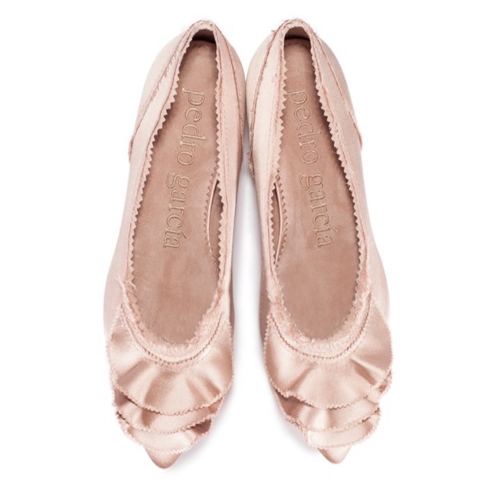 Pedro Garcia Albany Ruffle Satin Flats